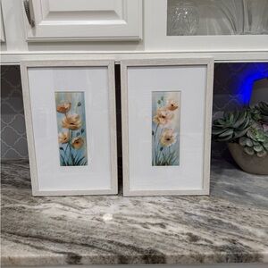 Floral Poppy Wall Art Set in White Frame - Home Accents
